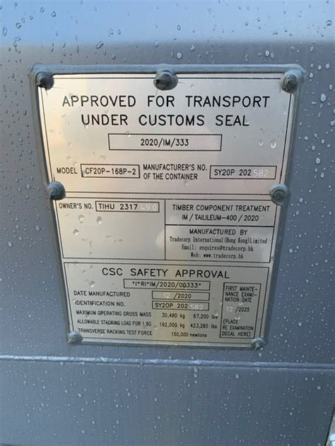 shipping container csc certification